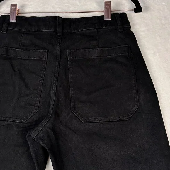 Everlane The Barrel Pant Black 4R High Rise Wide Leg Ankle Crop Organic Cotton - Picture 10 of 10